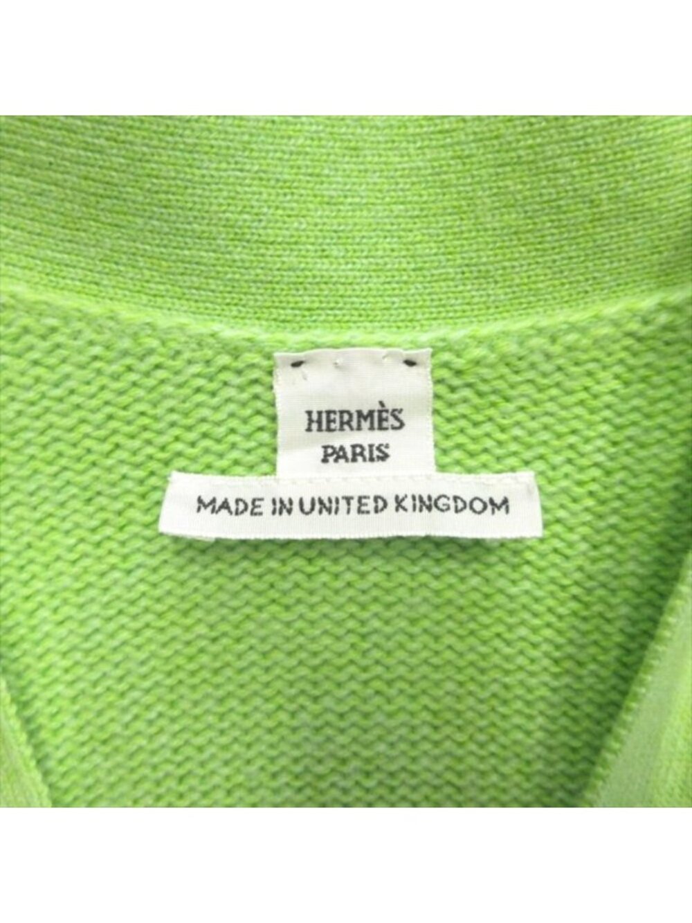 Hermes Series Button Oversize Cardigan Knit Sweater Cashmere Cotton 34 Green - Picture 9 of 9